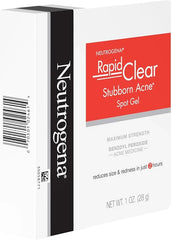 Neutrogena Rapid Clear Stubborn Acne Spot Treatment Gel, Maximum Strength 10% Benzoyl Per-oxide Treatment Medication for Acne Prone Skin, Pimple Cream Reduces Size & Redness, 1 oz