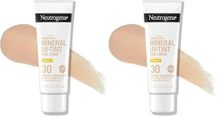 Neutrogena Purescreen+ Mineral UV Tint Face Liquid Tinted Sunscreen - with 100% Mineral Actives & Vitamin E,Enhances Natural Tone,Water Resistant,Broad Spectrum SPF 30,1.1 fl oz,(Pack of 2)