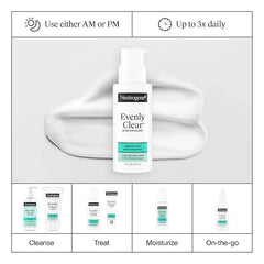 Neutrogena Evenly Clear Acne Exfoliant with Salicylic Acid & Mandelic Acid, Multi-Acid Face Exfoliating Treatment Serum Visibly Fade the look of Post-Acne Marks for A Smooth, Even Skin Tone, 1 fl. oz
