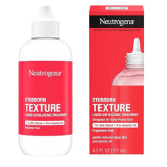 Neutrogena Stubborn Texture Liquid Exfoliant with 7% AHA Blend & Pro-Vitamin B5 designed for Acne-Prone & Oily Skin, Liquid Face Exfoliator, Oil- & Fragrance-Free, 4.3 fl. oz