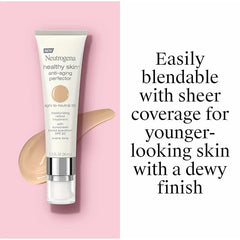 Neutrogena Retinol Treatment & Tinted Facial Moisturizer, Healthy Skin Anti-Aging Perfector, Broad Spectrum SPF 20 Sunscreen & Titanium Dioxide, Blendable Sheer Coverage, 30 Light to Neutral, 1 fl. Oz