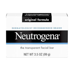 Neutrogena Original Amber Bar Facial Cleansing Bar with Glycerin, Clean-Rinsing, Transparent Face Soap, Free of Harsh Detergents, & Dyes, 3.5 oz