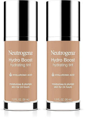 Neutrogena Hydro Boost Hydrating Tint with Hyaluronic Acid, Lightweight Water Gel Formula, Moisturizing, Oil-Free & Non-Comedogenic Liquid Foundation Makeup, 40 Nude Color, 1.0 fl. oz (Pack of 2)