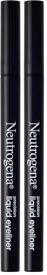 Neutrogena Precision Liquid Eyeliner with Honey & Coconut, Hypoallergenic, Smudge- & Water-Resistant Eyeliner Makeup for Precise Application, Jet Black, 0.013 fl. oz (Pack of 2)