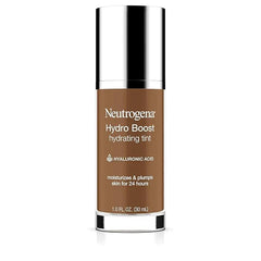 Neutrogena Hydro Boost Hydrating Tint Foundation Makeup for Dry Skin, with Hyaluronic Acid, Lightweight Oil-Free Water Gel, Non-Comedogenic, 135 Chestnut Color 1.0 fl. oz