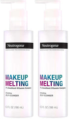 Neutrogena Makeup Melting Refreshing Jelly Cleanser, 7% Emollient-Vitamin Complex, Gentle Face & Eye Makeup Remover to Melt Stubborn Makeup, Cleanse & Condition Skin, Oil-Free, 6.3 fl. oz (Pack of 2)