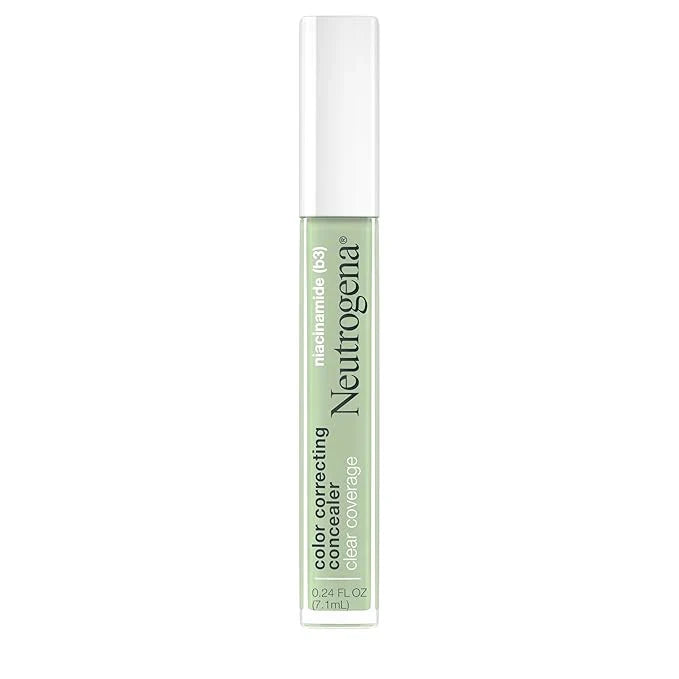Neutrogena Clear Coverage Color Correcting Lightweight Face Concealer Makeup with Niacinamide & Green Pigment to Help Reduce Redness, 0.24 Fl Oz