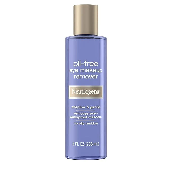 Neutrogena Gentle Oil-Free Eye Makeup Remover & Cleanser for Sensitive Eyes, Dissolves Waterproof Mascara, Non-Greasy Liquid Makeup Remover, Dermatologist & Ophthalmologist Tested, 8 fl. oz