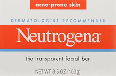 Neutrogena Facial Cleansing Bar Treatment for Acne-Prone Skin, Non-Medicated & Glycerin-Rich Hypoallergenic Formula with No Detergents or Dyes, 3.5 oz (Pack of 2)