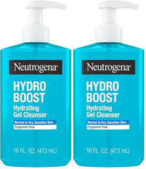 Neutrogena Hydro Boost Face Wash,Fragrance Free,Hydrating Facial Cleanser with Hyaluronic Acid,Daily Foaming Face Wash & Makeup Remover,Hypoallergenic Gel Cleanser,16 fl. oz,(Pack of 2)