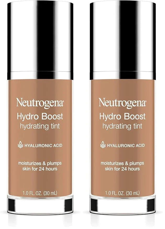 Neutrogena Hydro Boost Hydrating Tint with Hyaluronic Acid, Lightweight Water Gel Formula, Moisturizing, Oil-Free & Non-Comedogenic Liquid Foundation Makeup, 115 Cocoa Color 1.0 fl. oz (Pack of 2)