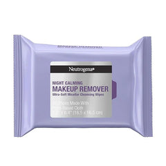 Neutrogena Makeup Remover Night Calming Cleansing Towelettes, Disposable Nighttime Face Wipes to Remove Dirt, Oil & Makeup, 25 ct