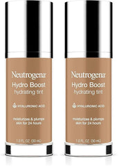 Neutrogena Hydro Boost Hydrating Tint with Hyaluronic Acid, Lightweight Water Gel Formula, Moisturizing, Oil-Free & Non-Comedogenic Liquid Foundation Makeup, 105 Caramel Color 1.0 fl. oz (Pack of 2)