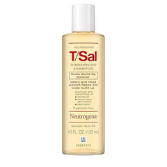 Neutrogena T/Sal Therapeutic Dandruff Shampoo,Scalp Build-Up Control,3% Salicylic Acid,Psoriasis Treatment,Seborrheic Dermatitis Shampoo,Clears Flakes,Fragrance Free,4.5 fl oz,(Pack of 4)