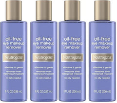 Neutrogena Oil-Free Eye Makeup Remover & Cleanser,Gentle & Non-Greasy Makeup Remover for Waterproof Mascara,8 fl. Oz,(Pack of 4)