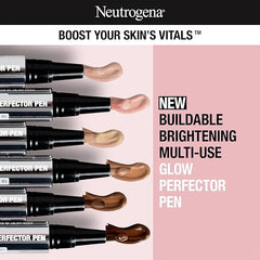 Neutrogena Healthy Skin Glow Perfector Pen, Lightweight Brightening Concealer Pen with Pro-Vitamin B5 & Vitamin E to Brighten Darkness & Dullness for a Natural, Radiant Highlight, Deep, 1 oz