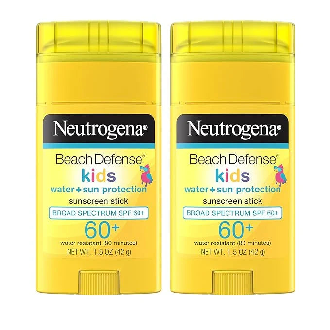 Neutrogena Beach Defense Kids Sunscreen Stick SPF 60+, Hawaii Reef Act 104 Compliant, Octinoxate & Oxybenzone Free, Sunscreen for Face & Body, Travel Size Sun Protection, 1.5 oz