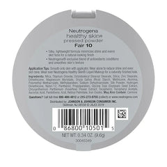 Neutrogena Healthy Skin Pressed Makeup Powder Compact with Antioxidants & Pro Vitamin B5, Fair 10,.34 oz, Pack of 2